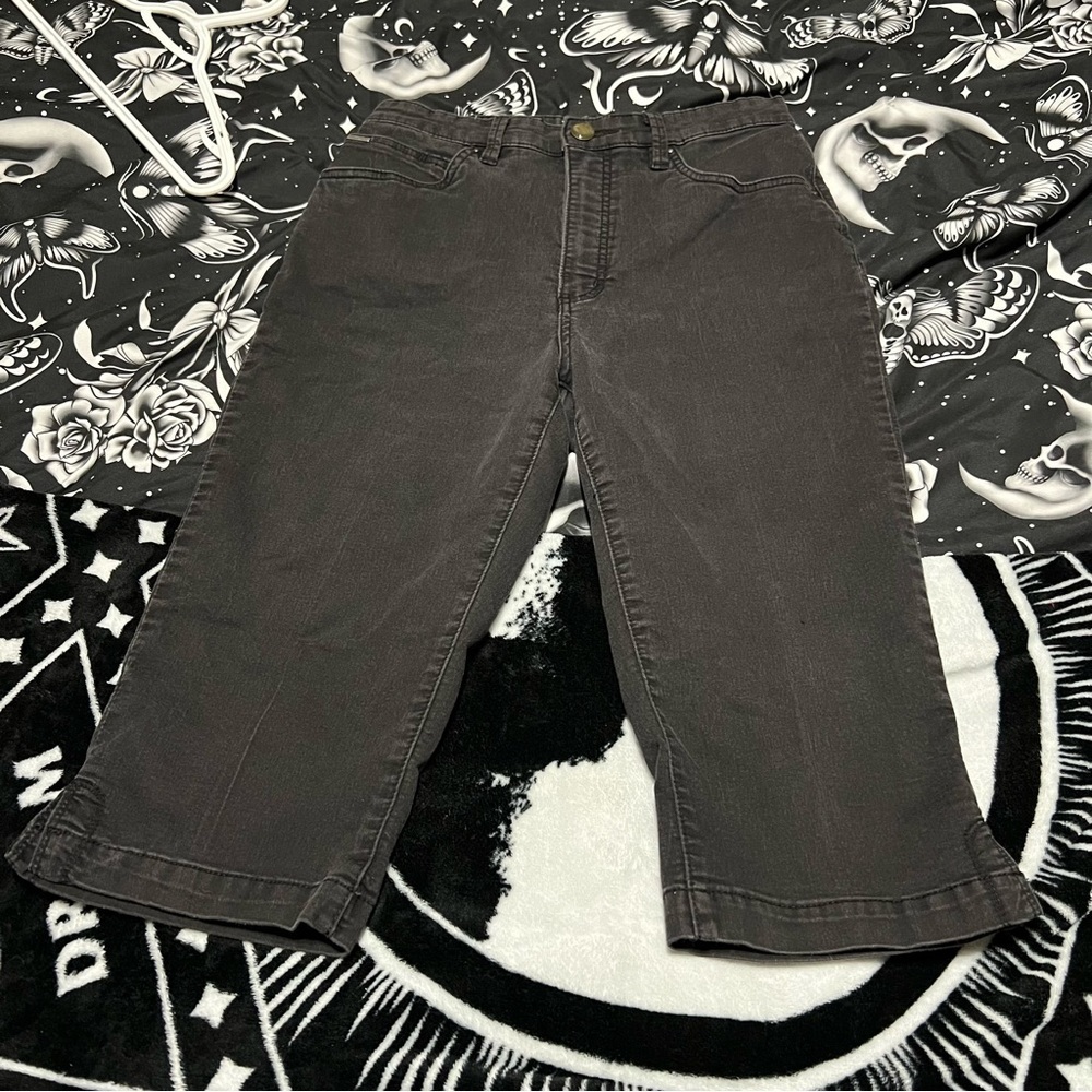 Side Slit Retro Capri Jeans, US10